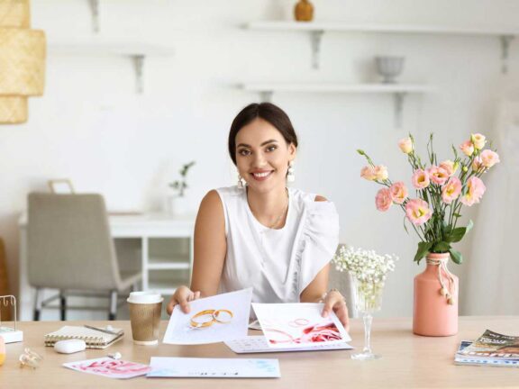 A female entrepreneur who is a wedding coordinator.